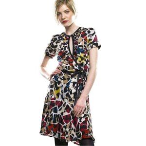 Diane Von Furstenberg Chiquita Wrap Dress Barcelona Mosaic Print 100% Silk Size8